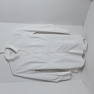 J. Jill White Shirt Collection Women's White W/ Bow Accent Button Up Top, SP